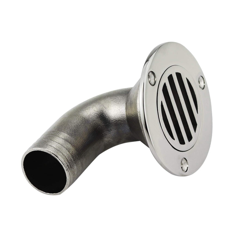 NRC&XRC Stainless Steel 316 Marine Deck Drain 1 1/2 Inch (38MM) or 1-1/4in(32MM) 90 Degree Floor Drain Scuppers With Screws