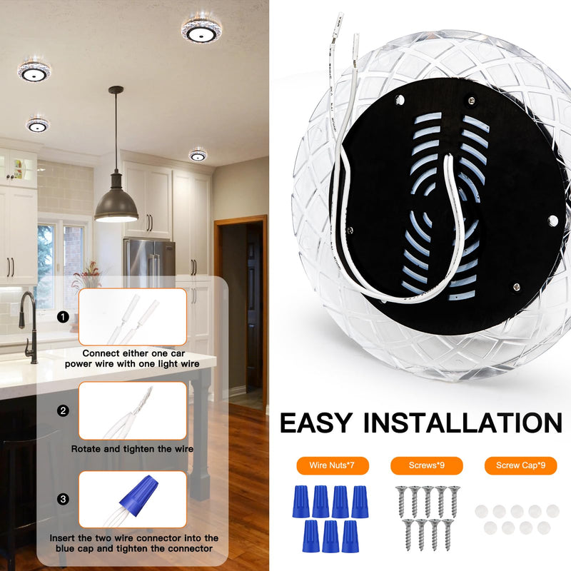BlueFire RV Interior Lights - 600LM Dimmable LED Ceiling Dome Lights, 4 Colors, 12-18V Fixture with Dimmer Switch for Under Cabinet, Camper Van, Truck, Motorhome, Boat (5 Pack) 5 Pack