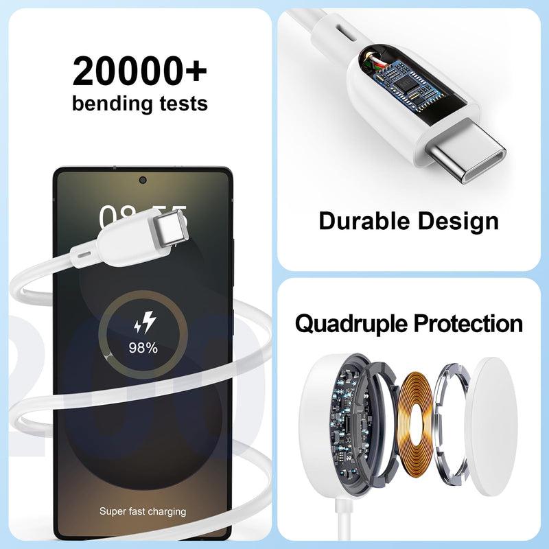 Samsung Watch Charger for Samsung Watch 8 Classic/8/7/6/Ultra/FE/5 Pro/4/3 | Active 2/Active 1,Fast Charging Smart Watch Charger Magnetic Wireless Charging Station Pad with USB C Charging Cable Dock 3FT