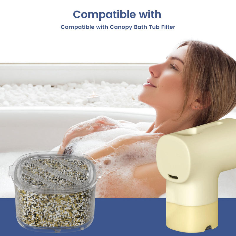 Baby Bath Tub Filter Device Cartridge Replacement Compatible with All Canopy Bath Tub Showerheads, Water Softener Filter for Hard Water, Reduce Chlorine and Harmful Substances 2 Packs