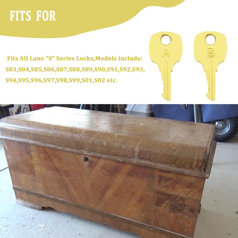 Cedar Chest Key Replacement Lane S Series Locks，Fits All Lane Newer S Series Safety Style Locks (2 Pack)