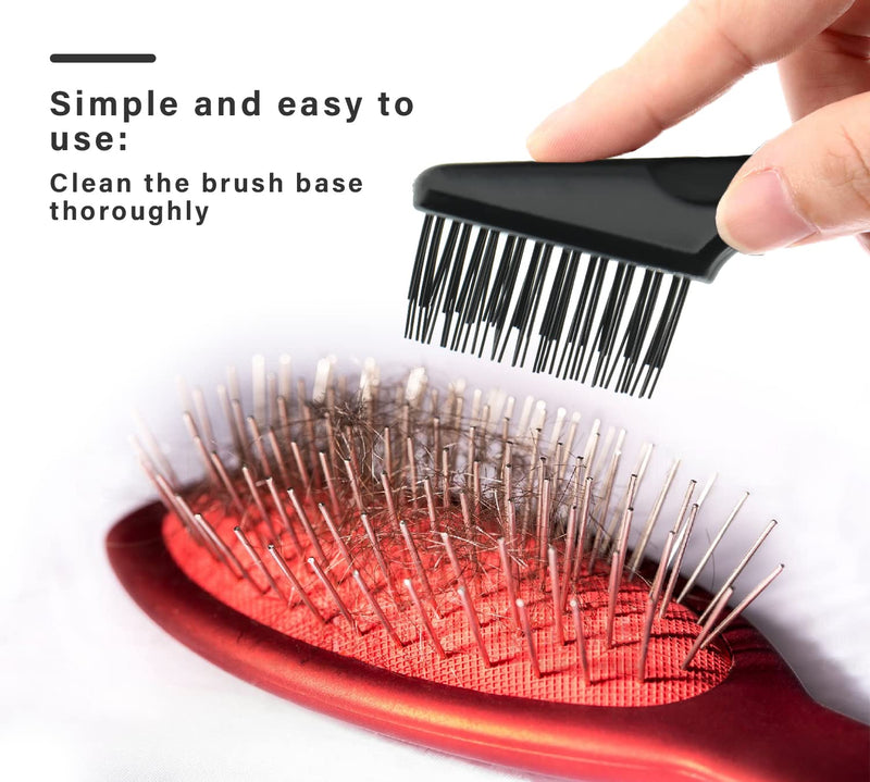 Hair brush cleaner rakes, cleaning tool set for removing hair dust, lint, debris from hairbrush, comb, hot-air brush - 2pcs