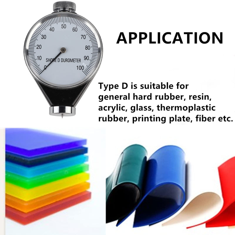Durometer Hardness Tester Rubber Tire Durometer Rubber Tire Durometer Gauge 0-100 Degrees with Large LCD Display (Type D) Type D