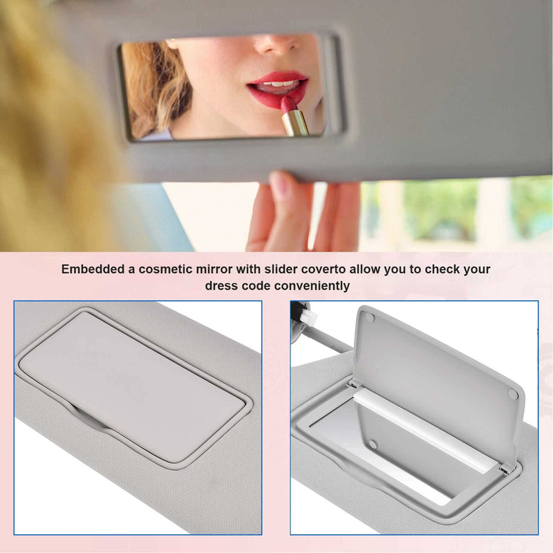 Nakuuly Left Driver Side Sun Visor Gray with Light, Without Sunroof Compatible with Nissan Altima 2013 2014 2015 2016 2017 2018 Replaces # 96401-3TA2A