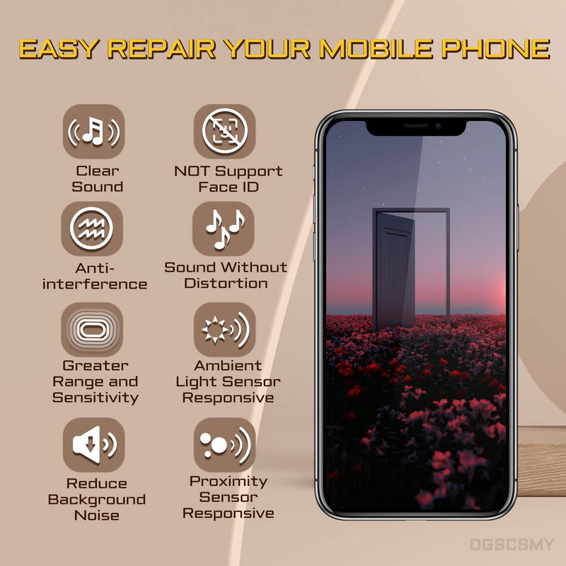 for iPhone Xs MAX Earpiece Front Speaker Replacement Repair 6.5" OEM Ear Module Ambient Light Sensor Proximity Sensor Connector Fix Tools Kit XSMAX A1921 A2101 A2102 A2103 A2104