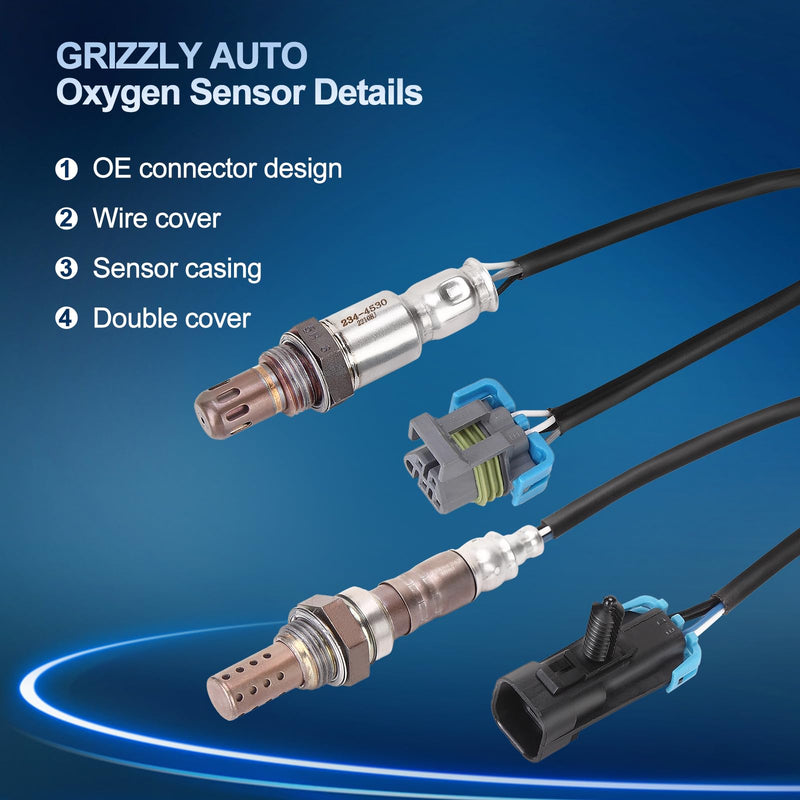 O2 Oxygen Sensor Upstream and Downstream for Chevy Equinox Malibu Captiva Sport, for GMC Terrain, for Pontiac G6 Solstice, for Saturn Aura Vue Sky 2.4L Replace 234-4242 234-4530 2Pcs
