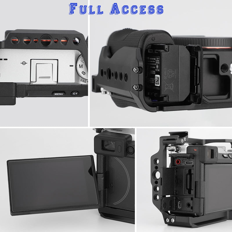 LEFTFOTO Camera Cage for Sony A7C II / A7CR,Camera Protection Frame Rig with Arca Base, Compatibility with a7cii a7cr for DJI RS2/RSC 2/RS3/RS3 Pro Stabilizer- for Vlog Video Shooting