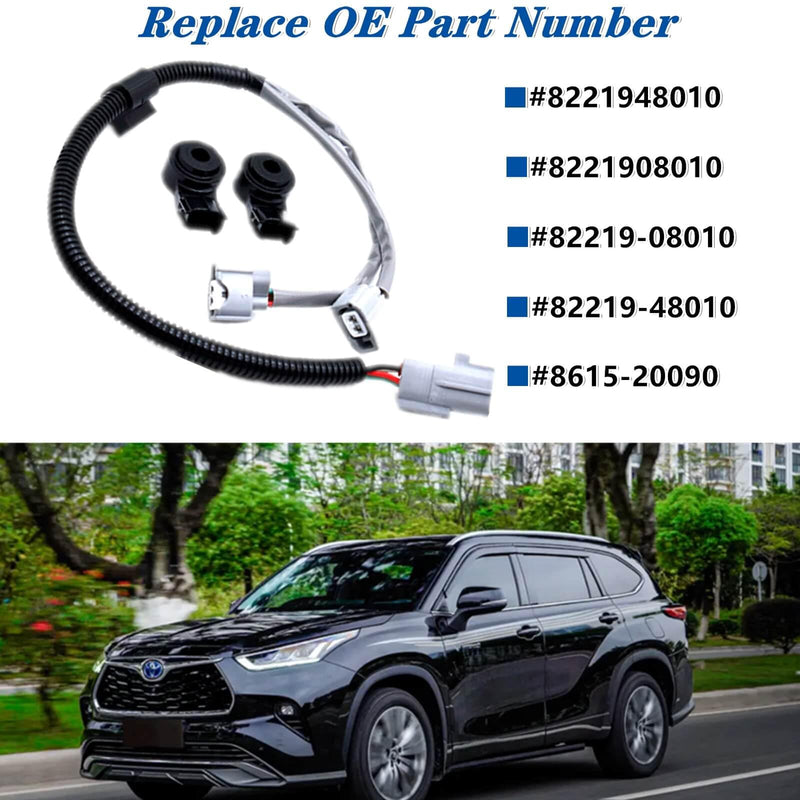 2pcs Knock Sensor with Harness Compatible with Toyota Camry Highlander Sienna ES330,Replace 8221948010 8221908010 82219-08010 82219-48010 8615-20090