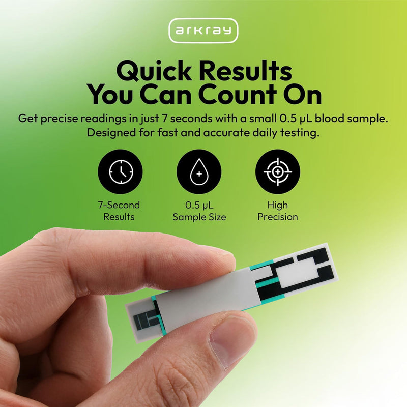 ARKRAY GLUCOCARD Vital Blood Glucose Test Strips – No Coding Required, Fast 7-Second Results, 0.5 Microliter Sample Size – Compatible with GLUCOCARD Vital Blood Glucose Meter, 50 Count