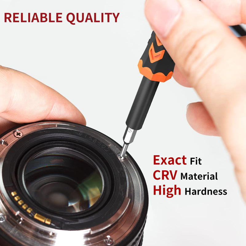 SHARDEN 58 in 1 Small Precision Screwdriver Set Magnetic Mini Screwdriver Set with Case Professional Electronic Tools Kit for iPhone, MacBook, Computer, Laptop, PC, RC, PS4, Xbox, Eyeglasses, Watch Orange