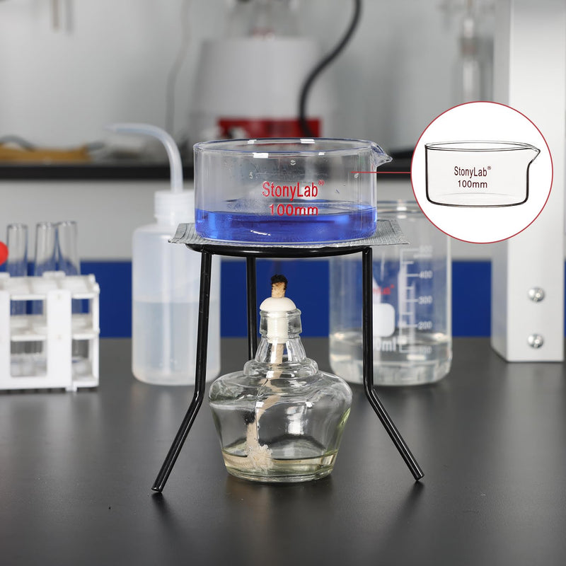 stonylab Crystallizing Dish with Spout and Heavy-Duty Rim, Borosilicate Glass Reusable Crystallizing Dishes for Crystallization and Evaporation, 1 Liter Capacity OD 150mm O.D. 150 mm