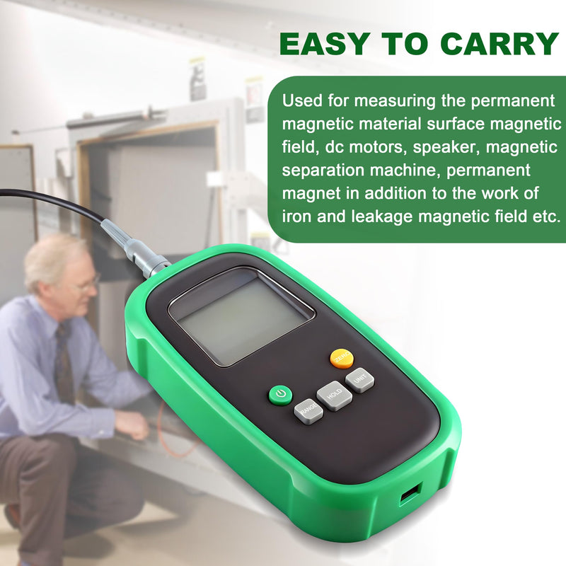 Digital Tesla Meter Gaussmeter with 0-200mT/0-2000mT Auto Switch Range Gauss Meter with Accuracy ±2% (0~1000mT)/±5% (1000~2400mT) Magnetic Field Tester for DC Magnetic Fields (Model TES12A) Upgraded Version-Accuracy: ±5%