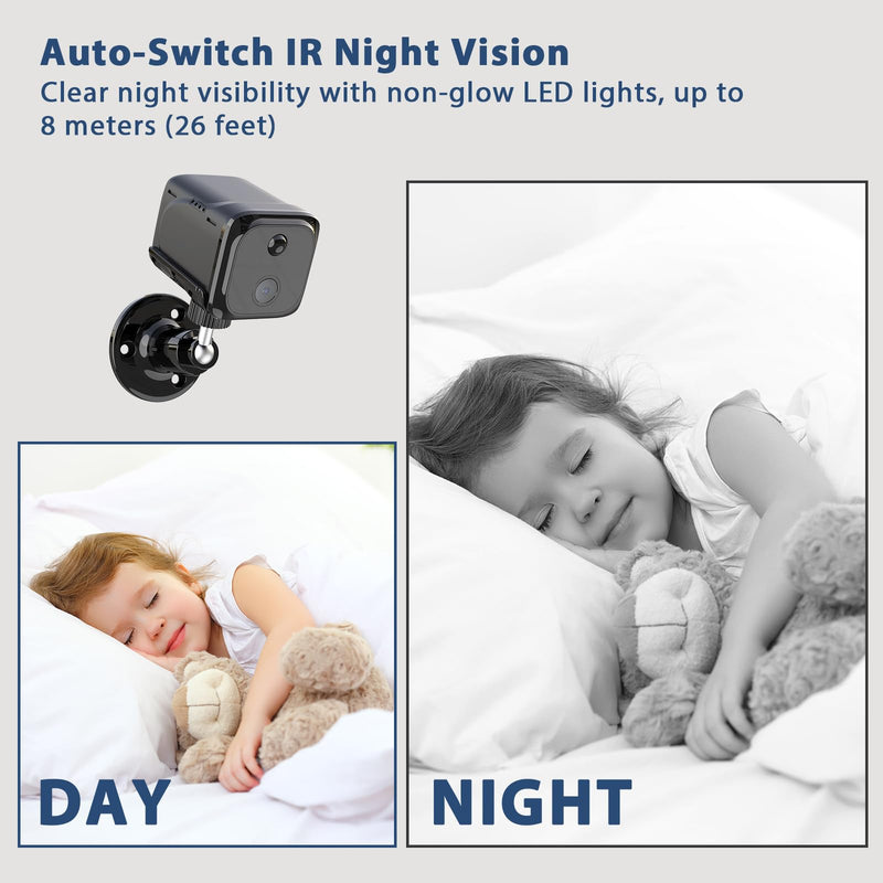 Cellular Security Camera Wireless, No WiFi Security Camera Indoor, 4G LTE Home/Office Cam with Auto Night Vision, Built-in SIM Card, 2K Live Video, 20 Day Standby Battery, PIR Motion Detection Single Lens-4G LTE