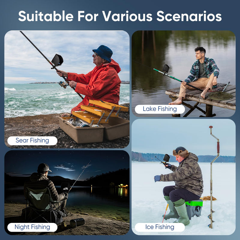 Underwater Fishing Camera 5 Inch, 1000TVL IPS Monitor Fish Finder, Wide Angle IP68 Waterproof, Infrared Night Vision with 65ft Cable for Ice, River and Boat-S26 S26