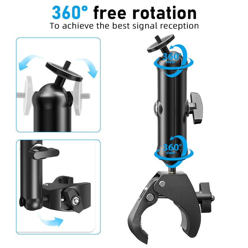 Pipe Adapter Compatible with Starlink Mini Mount, Foldable Clamp | Fits 2026/2025 & 2024 Setups; T-Handle Attachment; RV ladder, Roof Rack and Yacht, Camper Accessories Easy Installation. Black-Style-A