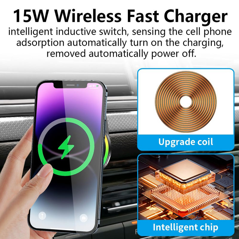 Car Magnetic Phone Mount for Audi A6 S6 A7 S7 RS6 RS7 2012 2013 2014 2015 2016 2017 2018 Auto Interior Accessories Best Cellphone Holder Fast 15W Wireless Charger Cell Phones Charging Stand