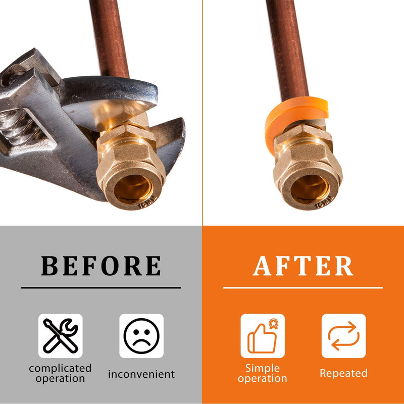 Hotop 5-piece Disconnect Clip Tool Set - Push-fit Fitting Removal Tools for Easy Disconnection, Includes 5 Sizes 1/4, 3/8, 1/2, 3/4, and 1 Inch(Orange) Orange