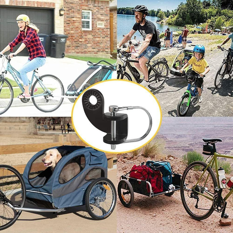 Bike Trailer Hitch Coupler Attachment Steel Hitch Bicycle Trailer Attachment Bike Cargo Trailers Coupler Compatible with Burley Bicycle Trailers, 2Pack