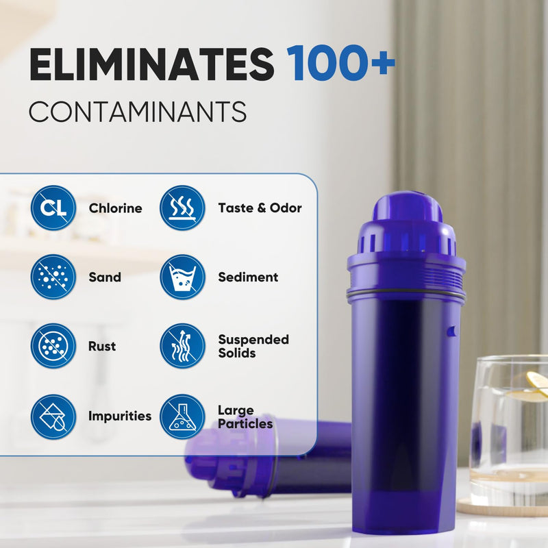 PUREPLUS CRF950Z Pitcher Water Filter Replacement for Pur PPF900Z, PPF951K, PPT700W, CR-1100C, DS-1800Z, CR-6000C, PPT711W, PPT711, PPT710W, PPT111W, PPT111R and All PUR Pitchers and Dispensers, 6PACK 6 Count (Pack of 1)