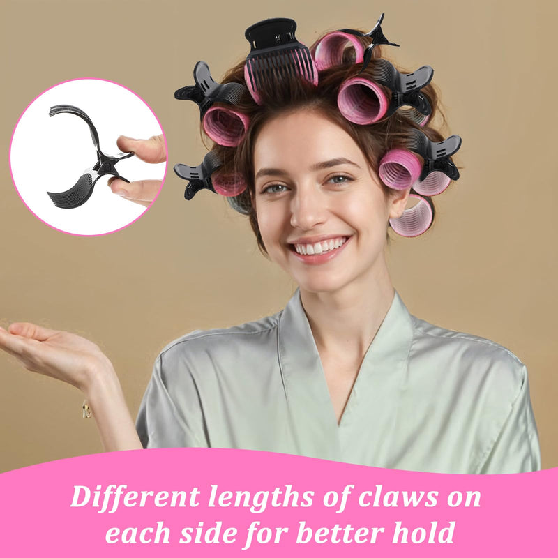 Curler Clips for Rollers,16Pcs Large Roller and Clip, Versatile Hair Roller Clips, Curler Rollers Replacement, Hair Section Styling Tool Set for Women Girls Effortless Curls Waves | Replacement Clip, Hair Section Styling Tool Set, for Women Girls, Effo...