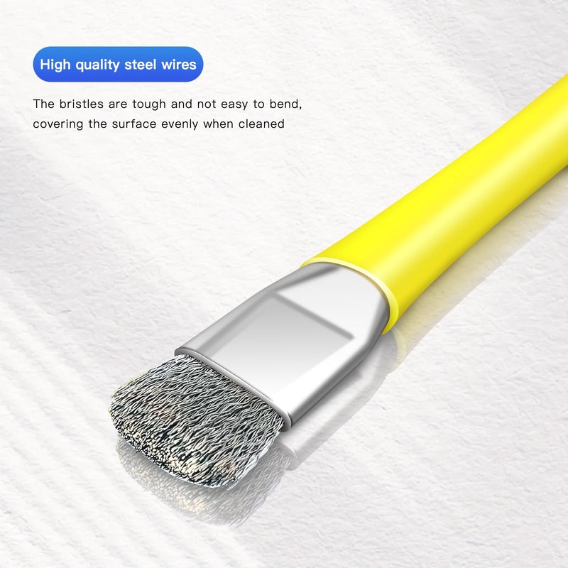 ESD Safe Anti-Static IC Cleaning Brush Tool -2Pcs Double Head Motherboard Hard Brush for IC Glue Removal,PCB Cleaning, Circuit Board Maintenance,Mobile Phone Repair - Yellow 6.1 IN