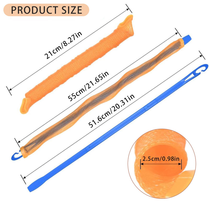 20 pcs Wave Hair Rollers,Plastic Curling Tools,Hair Curlers Spiral Curls Styling Kit,DIY Hair Rollers Curl Spiral Ringlets Rollers with Styling Hook Tools,for Extra Long Hair Up to 22" (55 cm)