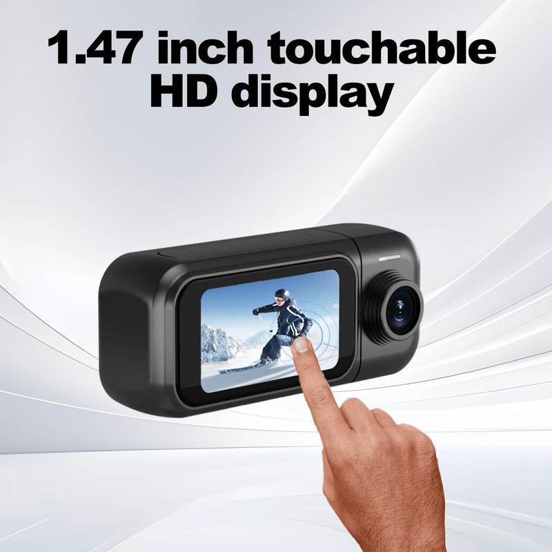 1080p Mini Body Camera with 64GB Card, 1.47" Touchscreen Wearable Thumb Camera, Magnetic Mount & 180° Rotating Lens for Vlogging Travel Sports Security