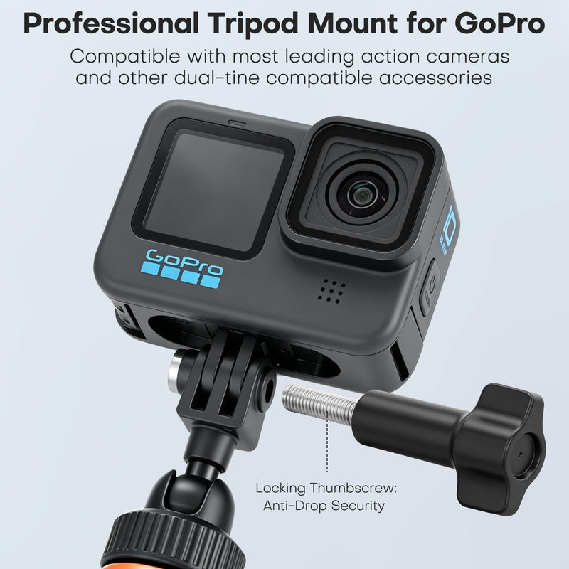 40cm/15.75" Action Camera Selfie Stick Tripod with 360° Ball Head, Extendable Handheld Monopod for Vertical Shooting, Lightweight Vlogging Accessories for GoPro, DJI Osmo Action, Insta360 Ace Pro