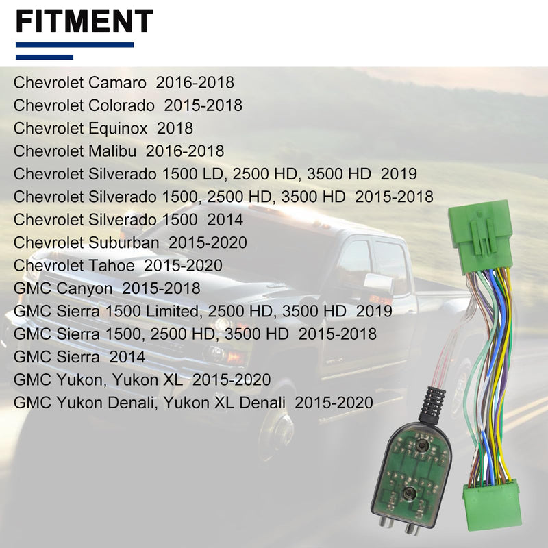 Add an Amp Amplifier Adapter Fit for Chevy Camaro Colorado Silverado GMC Canyon Yukon Sierra 1500 2500HD 3500HD,Factory Radio Add A Subwoofer Smplifier Wire Harness