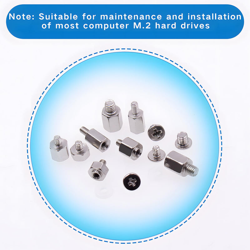 200Pcs M.2 SSD Mounting Screws Silver Laptop Screws m.2 Standoff and Screw M2 Motherboard Standoffs Notebook Computer Screw Set with Screwdriver for Asus Gigabyte MSI Motherboards