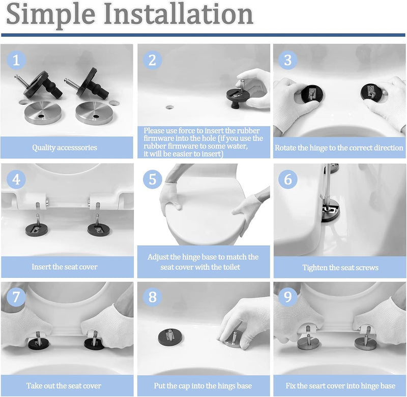 MUU Universal Toilet Seat Bolt kit,Screws,Quick Release,Easy to Install- Toilet Seat Replacement Parts Kit,Toilet Cover Maintenance Accessories,Fixing Accessories (Circle Screws) 2