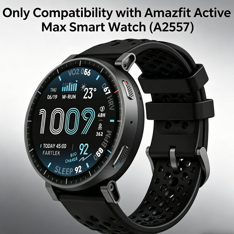 Rc-Z 2-Pack Screen Protector case for Amazfit Active Max Smart Watch, Hard PC Bumper Built-in Tempered Glass Film Face Cover Replacement Accessories for Women Men Black 1.5 inches--active max