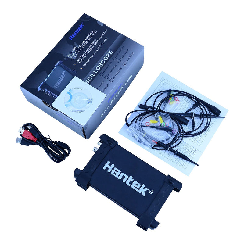 Hantek Laptop PC USB Digital Storage Virtual Oscilloscope 2 Channels 20Mhz Handheld Portable Osciloscopio (6022BE) 6022BE