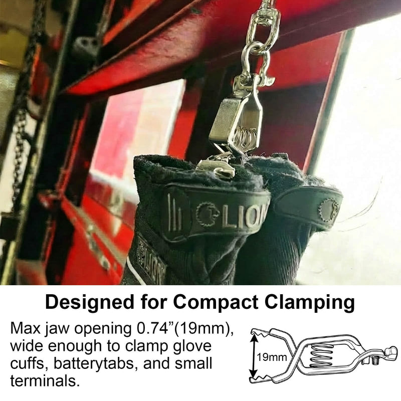 25A Heavy Duty Alligator Clips (10 Pack), BU-24APN Metal Test Clamps with Strong Spring Grip and Screw Terminal, for Automotive and Electrical Testing 10