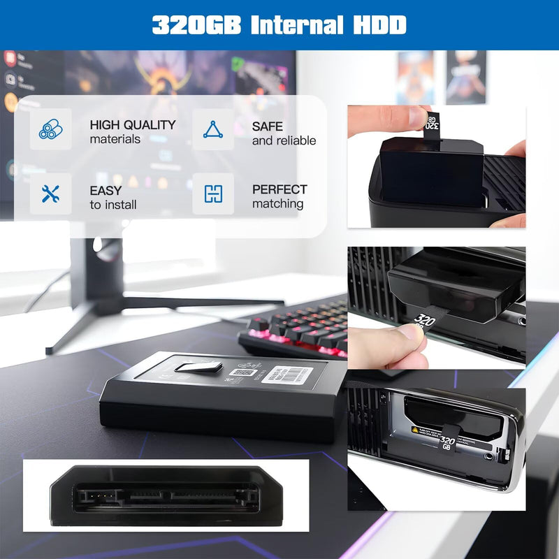 Upgraded Replacement Internal HDD Hard Drive Disk Compatible with Xbox 360 Slim to Increase Capacity of the Console - 320GB