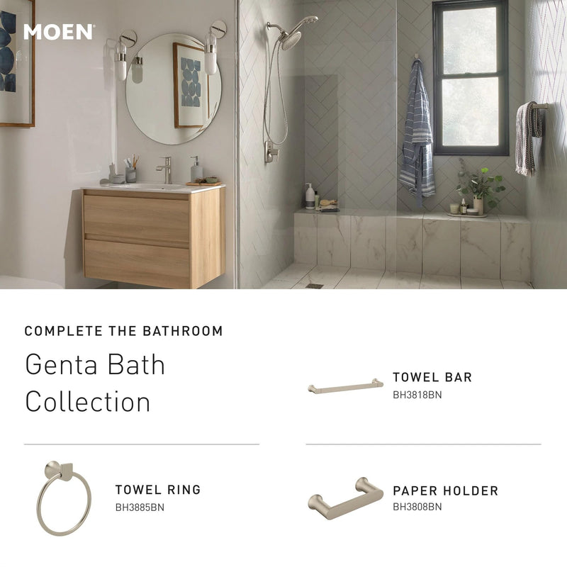 Moen Genta LX Modern Single Kitchen or Bathroom Towel Bar, 24-Inch, Brushed Nickel, BH3824BN 24 Inch