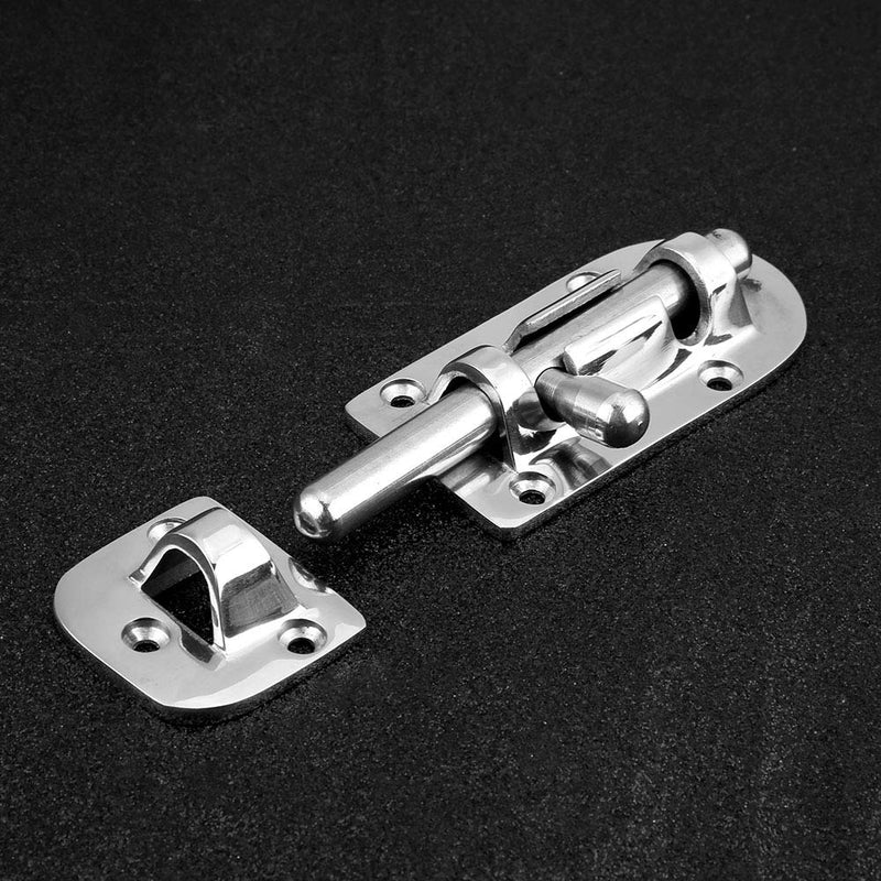 Acouto Boat Door Lock Boat Bar Security Sliding Lock Heavy Duty Marine Boat Door Window Lock Slide Bolt Clasp 316 Stainless Steel(110mm)