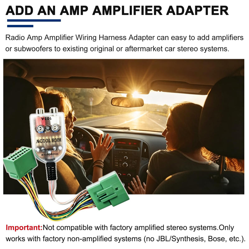 Add an Amp Amplifier Adapter Fit for Chevy Camaro Colorado Silverado GMC Canyon Yukon Sierra 1500 2500HD 3500HD,Factory Radio Add A Subwoofer Smplifier Wire Harness