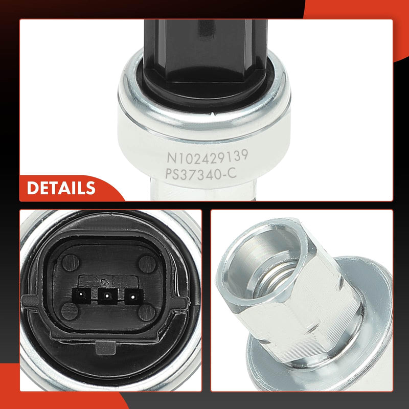 A-Premium A/C Pressure Sensor Switch [3 Pins] Compatible with Ford F-150, Escape, Fusion, F-150 Lightning, F-250/F-350/F-450/F-550 Super Duty, F-650, F-750 & Lincoln MKZ, MKX, MKC, MKS, MKT