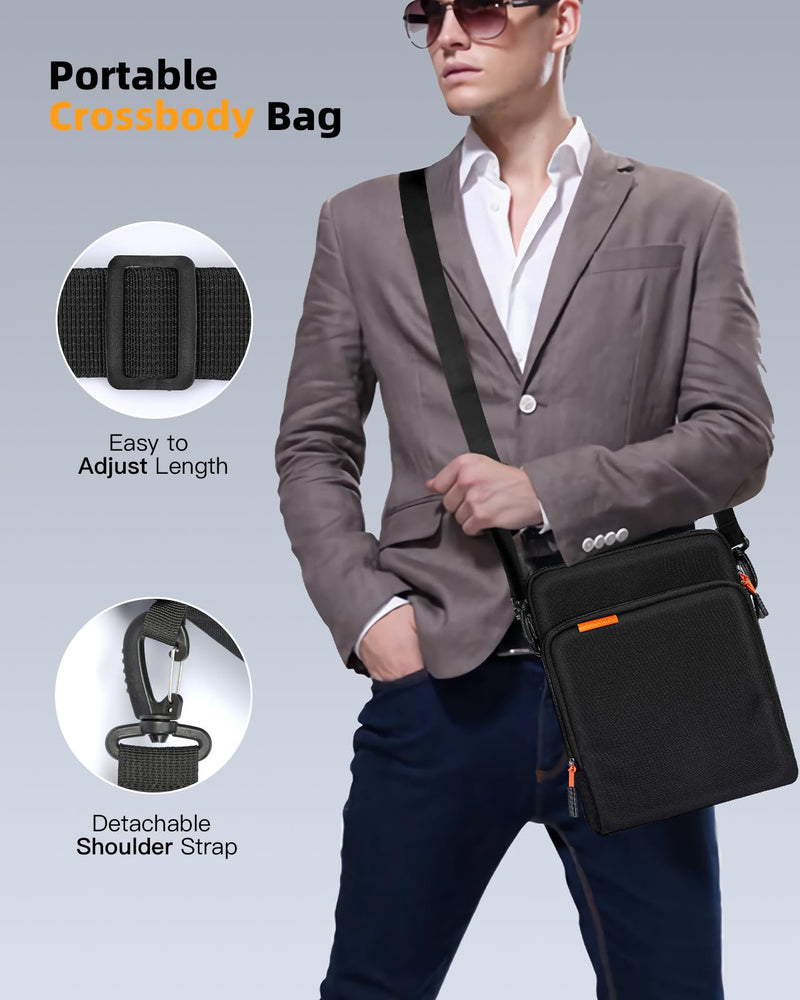 TiMOVO 13 Inch Tablet Shoulder Bag for iPad Air 13 Inch 2024,iPad Pro 13 Inch 2024,iPad Pro 12.9 M2 2022/2021/2020,Galaxy Tab S8+/S9+ 12.4" 2022/2023,360° Protection Tablet Sleeve with Handle, Black