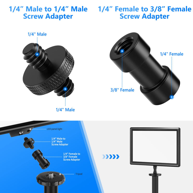 NEEWER Camera Screw Adapter, 22 Pieces 1/4” to 1/4” and 1/4” to 3/8” Tripod Mount Screw Adapter Converter Set for Camera Mount, Monopod, Ball Head, Flash Light Stand, Tripod — ST29