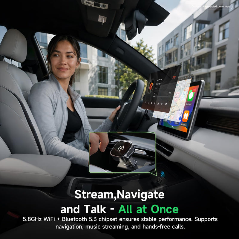 Wireless CarPlay Adapter for iPhone,Auto Connect Phone to Car,No Delay | 2026 upgraded,plug and play,OTA updates,compact size,wired to wireless,USB C,works with Apple CarPlay and Android Auto