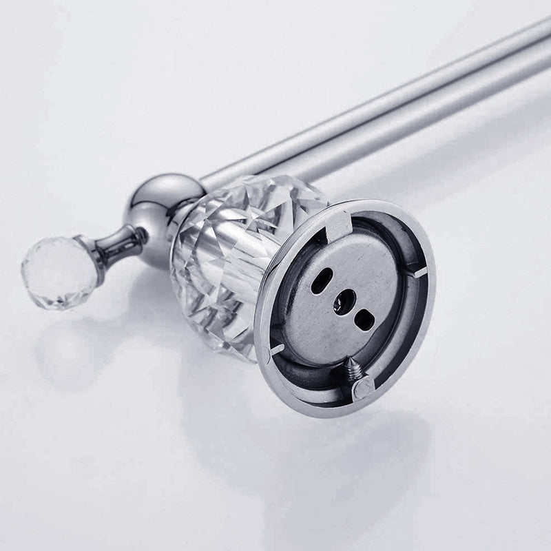 Chrome Towel Rack,Adjustable Towel Holder Silver Crystal Bathroom Towel Bar