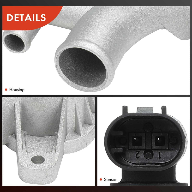 A-Premium Upgraded Aluminum Coolant Housing Water Outlet with Inlet Hose & Oil Cooler Hose Compatible with Chevy Cruze 11-15, Sonic 12-20, Trax 13-20 & Buick Encore 13-19 - L4 1.4L - Replace# 25193922