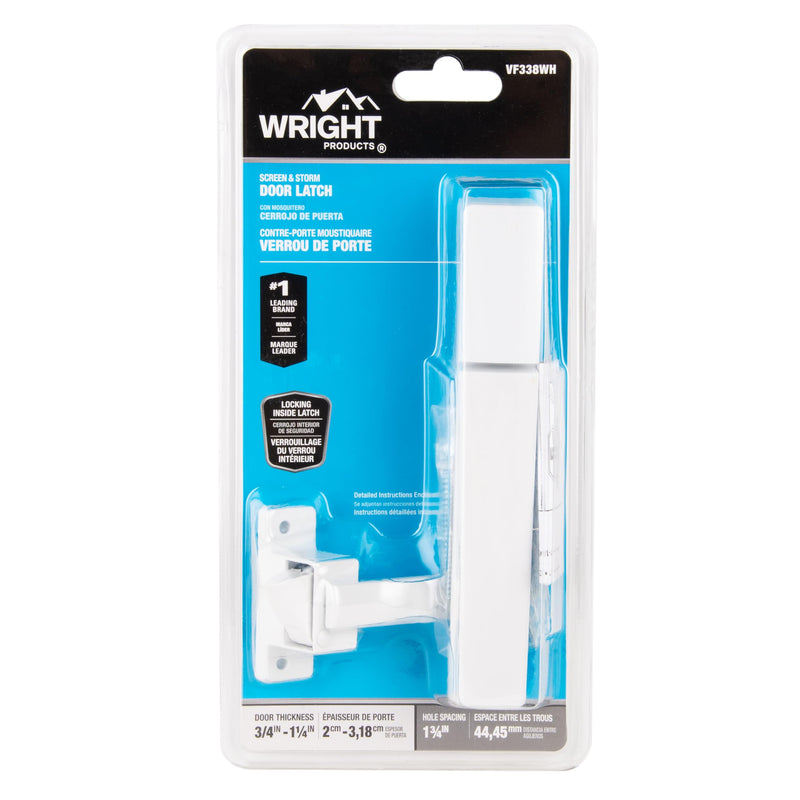 Wright Products - Free Hanging Screen and Storm Door Handle, Replacement Latch Handle for Screen and Storm Doors, No Lock-Out Technology, Easy Installation, Modern Design (Modern, White) Contemporary