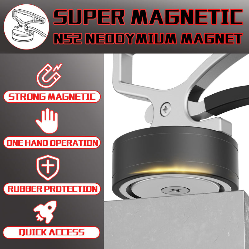ULIBERMAGNET Heavy Duty Strong Magnetic Pickup Tool,Magnetic Lifting with Quick Release,Portable Material Collector with Ergonomic Handle for Iron Plate,Tool Steel,Laser Cutting 1PACK Magnetic Pickup Tool for Heavy Duty Plate