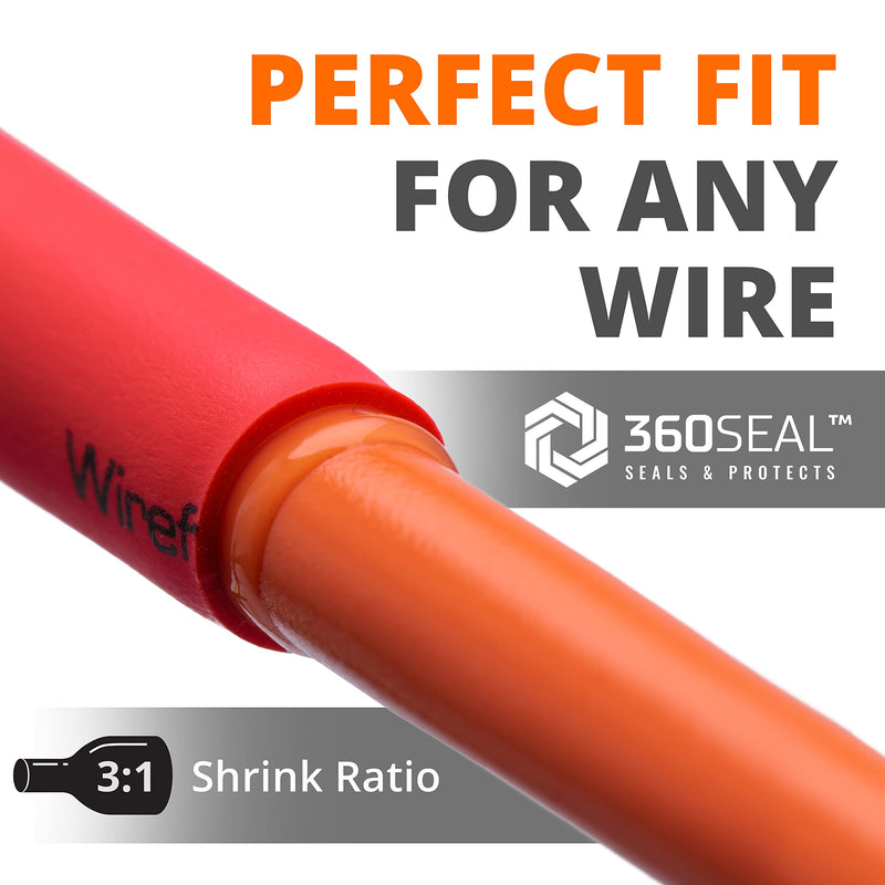 Wirefy 1/2" Heat Shrink Tubing - 3:1 Ratio - Adhesive Lined - a resistant Heat Shrink - Red - 50 Feet Roll