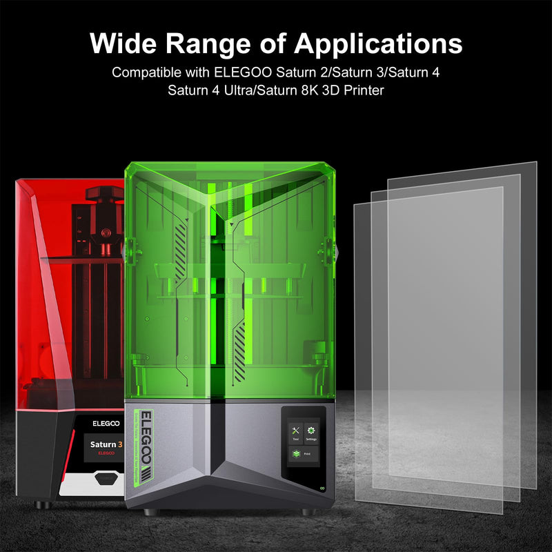 ELEGOO 5 PCS PFA Release Liner Film 2.0 for ELEGOO Saturn 4 Ultra 16K, Saturn 4, Saturn 4 Ultra, Saturn 3, Saturn 2 and Saturn 8K Resin 3D Printer, 273 x 176 mm 5PCS-Saturn 3 PFA