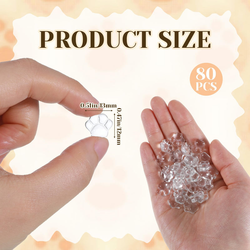 80 Pcs Keyboard Stickers for Long Nails, Clear Raised Glass Cat-Paw Key Covers Ergonomic Height Bubbles, No-Residue Reusable Protective Typing Keycaps for Desktop Laptop External Keyboards Calculator