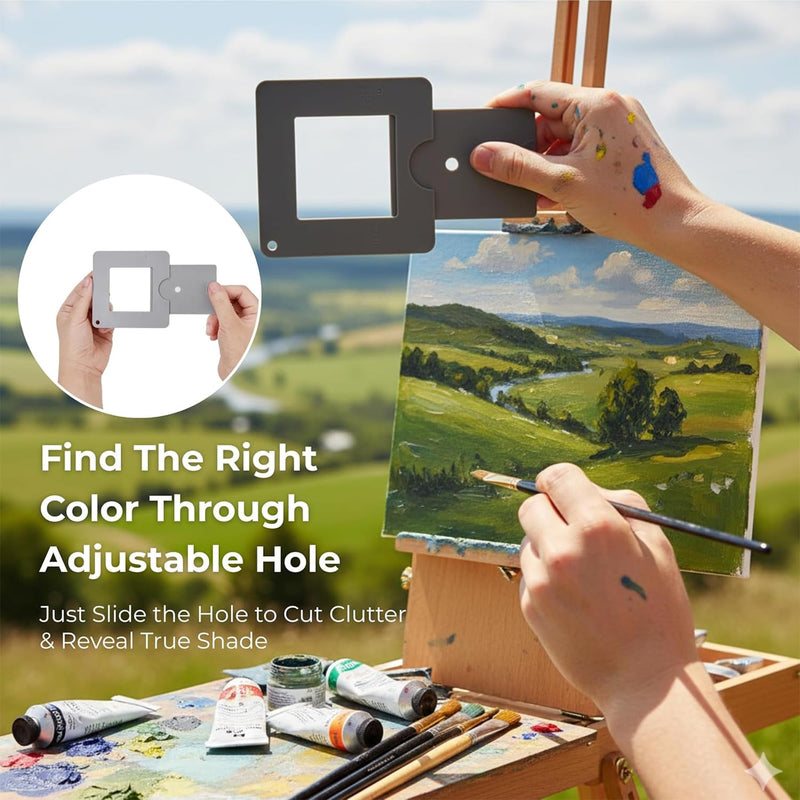 Artist View Finder with Sliding Mechanism, Value Finder with Color Isolation, View Catcher Tool for Painting, Drawing, Photography, and Any Other Place Where, Composition is Required